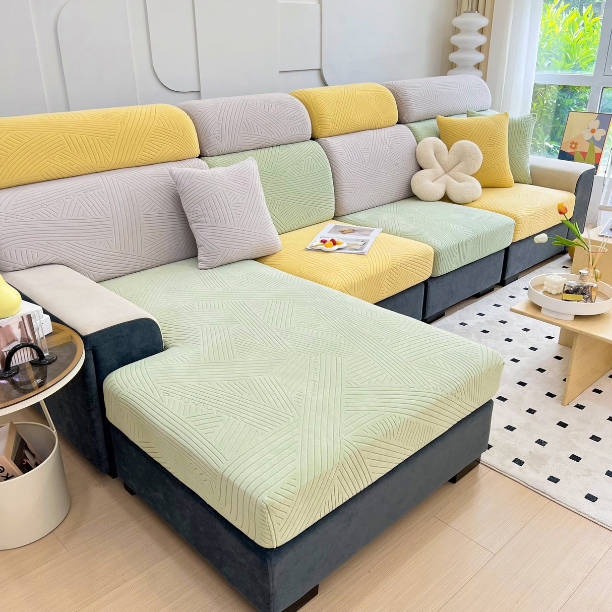 Stretch Couch Cushion Covers, Slipcovers Sofa Cushion Protector Covers, Elastic Furniture Protector for Pets, Kid