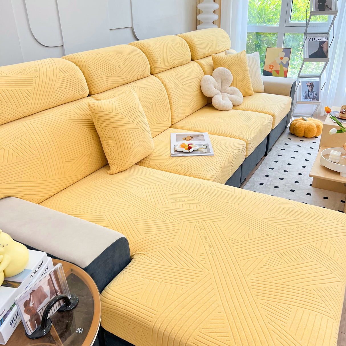 Stretch Couch Cushion Covers, Slipcovers Sofa Cushion Protector Covers, Elastic Furniture Protector for Pets, Kid