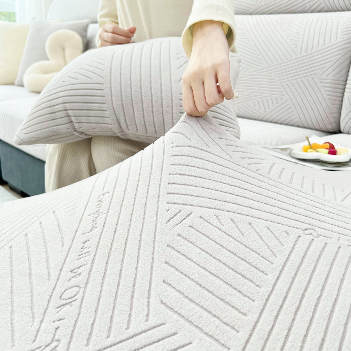 Stretch Couch Cushion Covers, Slipcovers Sofa Cushion Protector Covers, Elastic Furniture Protector for Pets, Kid