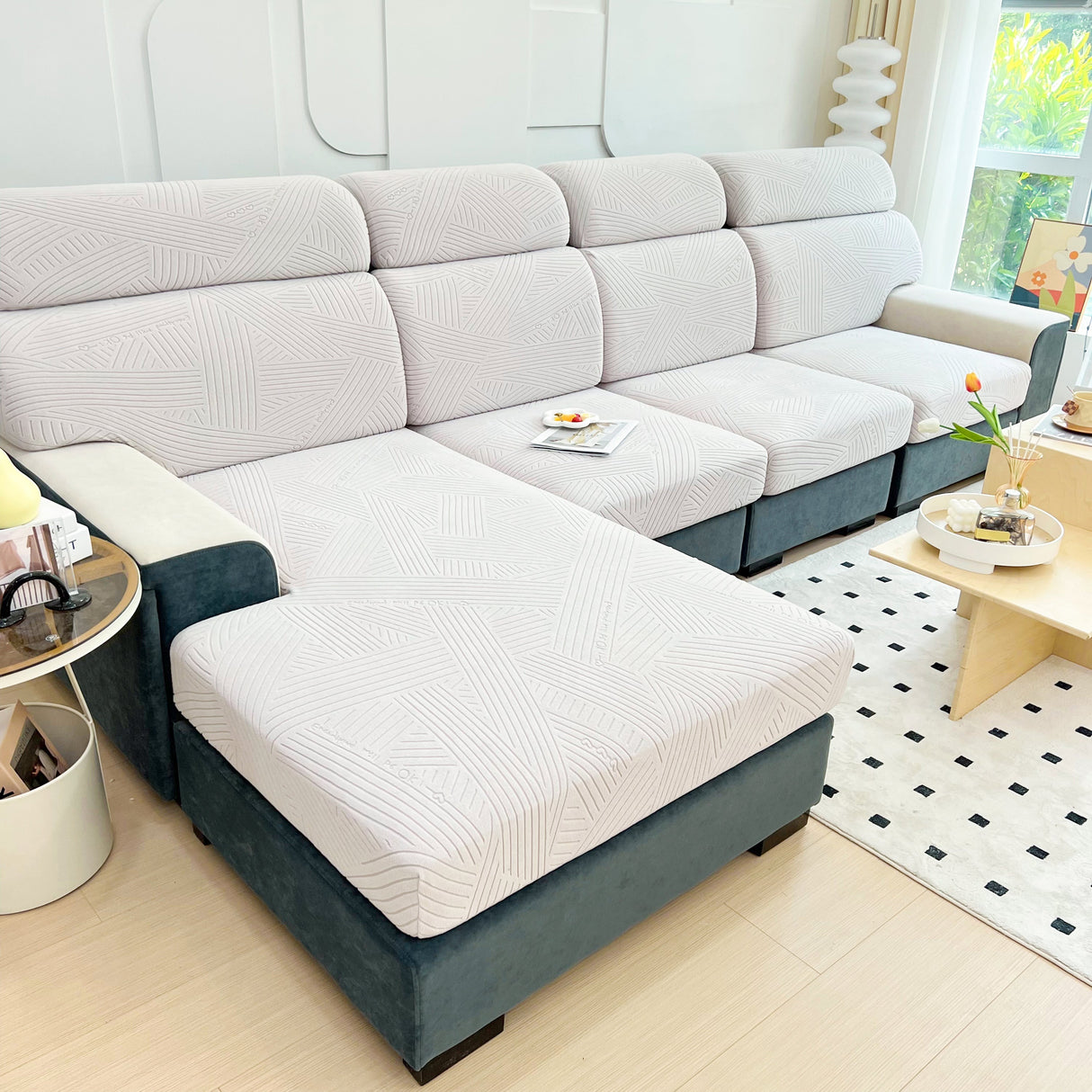 Stretch Couch Cushion Covers, Slipcovers Sofa Cushion Protector Covers, Elastic Furniture Protector for Pets, Kid