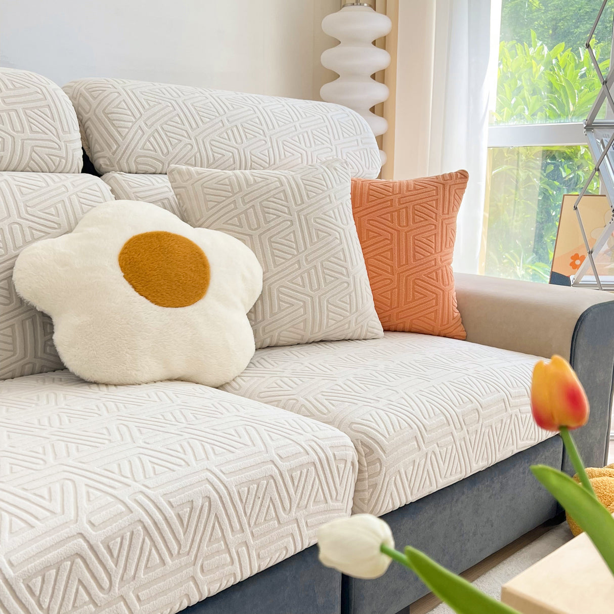 Polar Fleece Stretch Seat Cushion Covers, Sofa Seat Cushion Covers, Couch Cushion Protector Covers