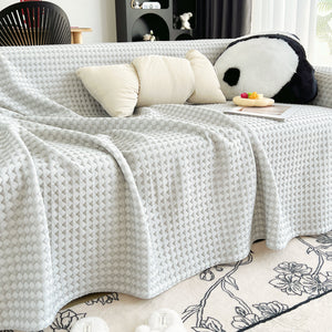 Cooling Textured Sofa Cover Washable Soft Couch Throw Blanket for Summer & Pets