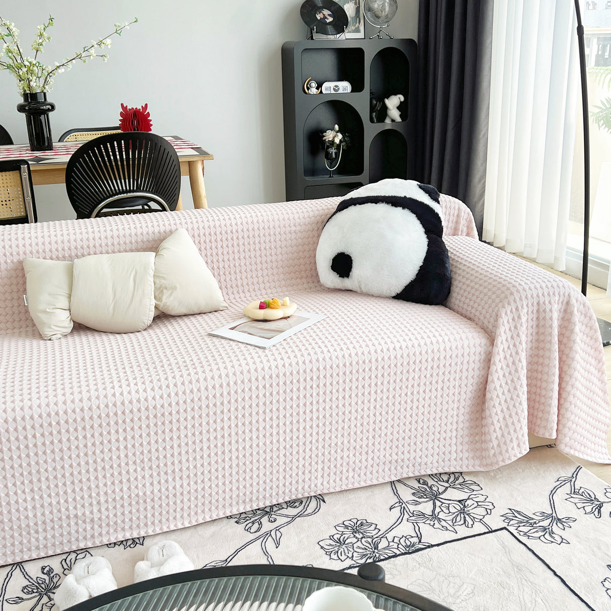 Cooling Textured Sofa Cover Washable Soft Couch Throw Blanket for Summer & Pets