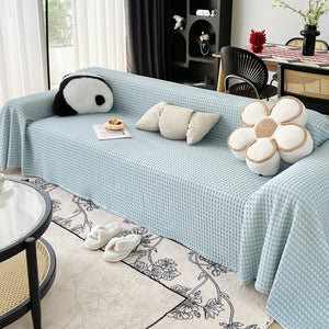 Cooling Textured Sofa Cover Washable Soft Couch Throw Blanket for Summer & Pets