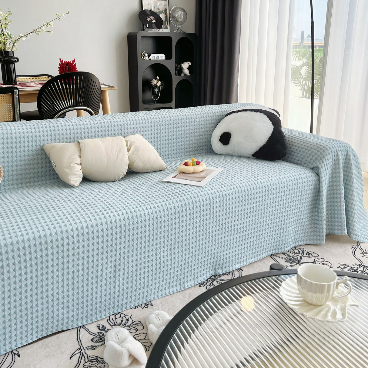 Cooling Textured Sofa Cover Washable Soft Couch Throw Blanket for Summer & Pets