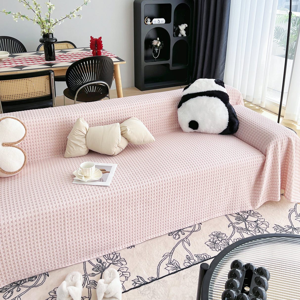 Cooling Textured Sofa Cover Washable Soft Couch Throw Blanket for Summer & Pets