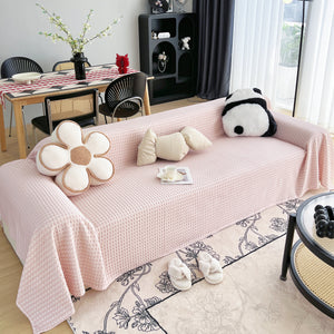 Cooling Textured Sofa Cover Washable Soft Couch Throw Blanket for Summer & Pets