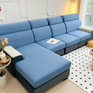 Vedic Chant Jacquard Fleece Fabric Stretch Cushion Cover, Non-Slip Furniture Protector for Kids, Chaise Lounge Cushion Covers