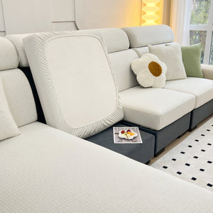 Vedic Chant Jacquard Fleece Fabric Stretch Cushion Cover, Non-Slip Furniture Protector for Kids, Chaise Lounge Cushion Covers