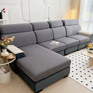 Vedic Chant Jacquard Fleece Fabric Stretch Cushion Cover, Non-Slip Furniture Protector for Kids, Chaise Lounge Cushion Covers