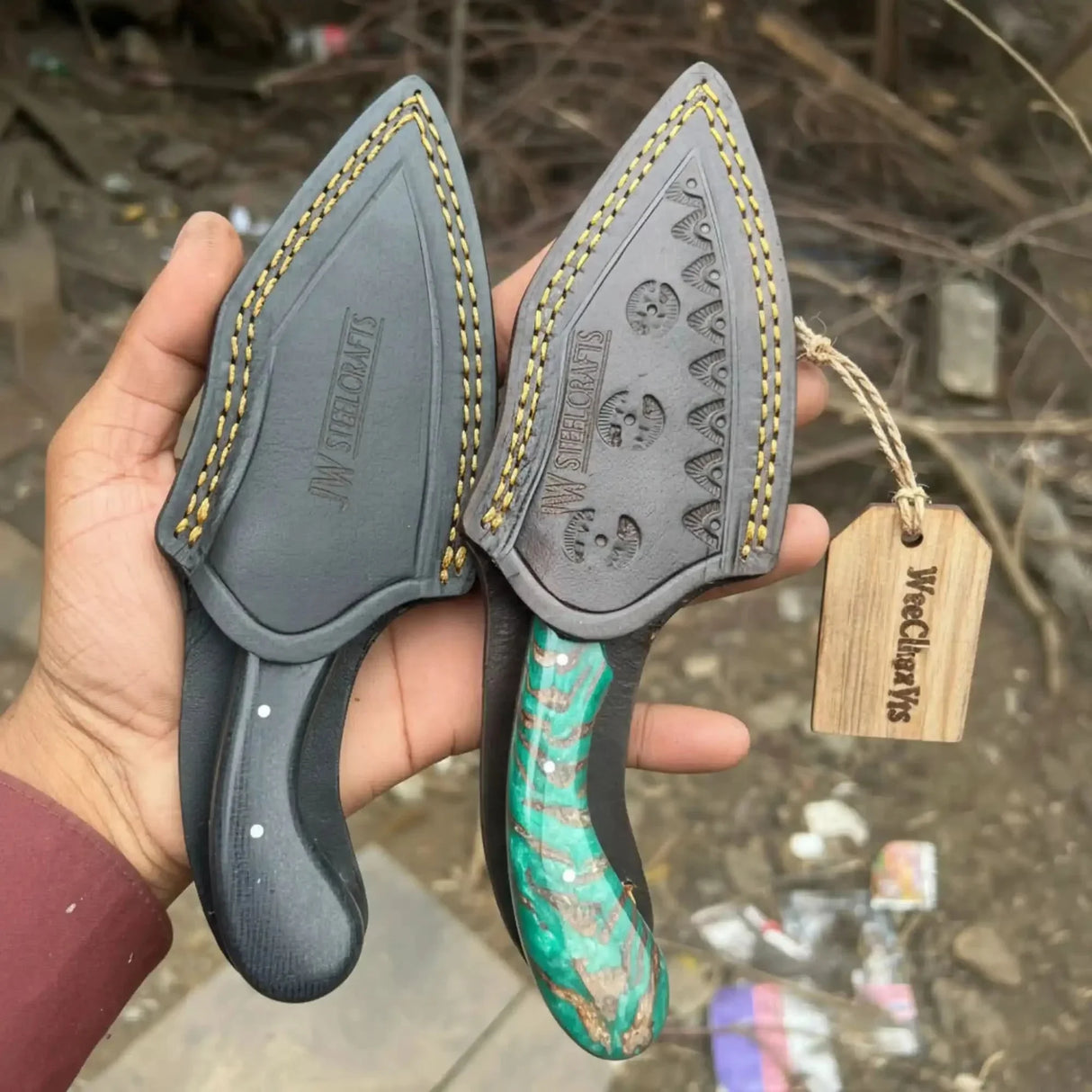 Wide Blade Skinner Knife Set High Carbon Steel Fixed Blade Knives