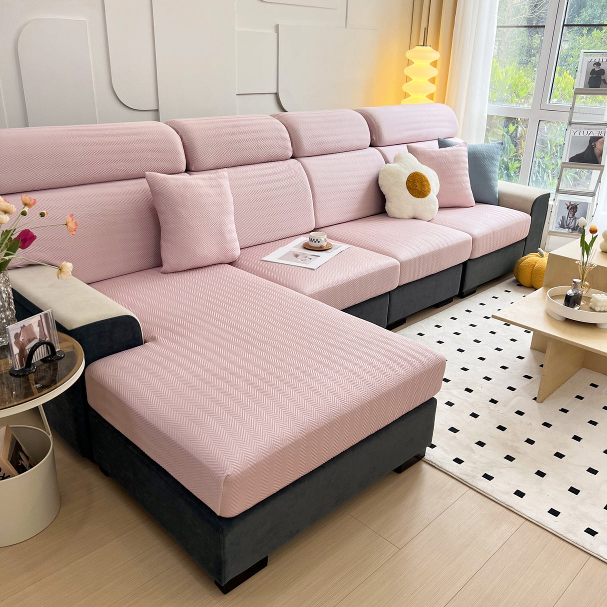 Cooling Stretchy Replacement Couch Cushion Covers for Sectional, Individual Couch Seat Cushion Covers