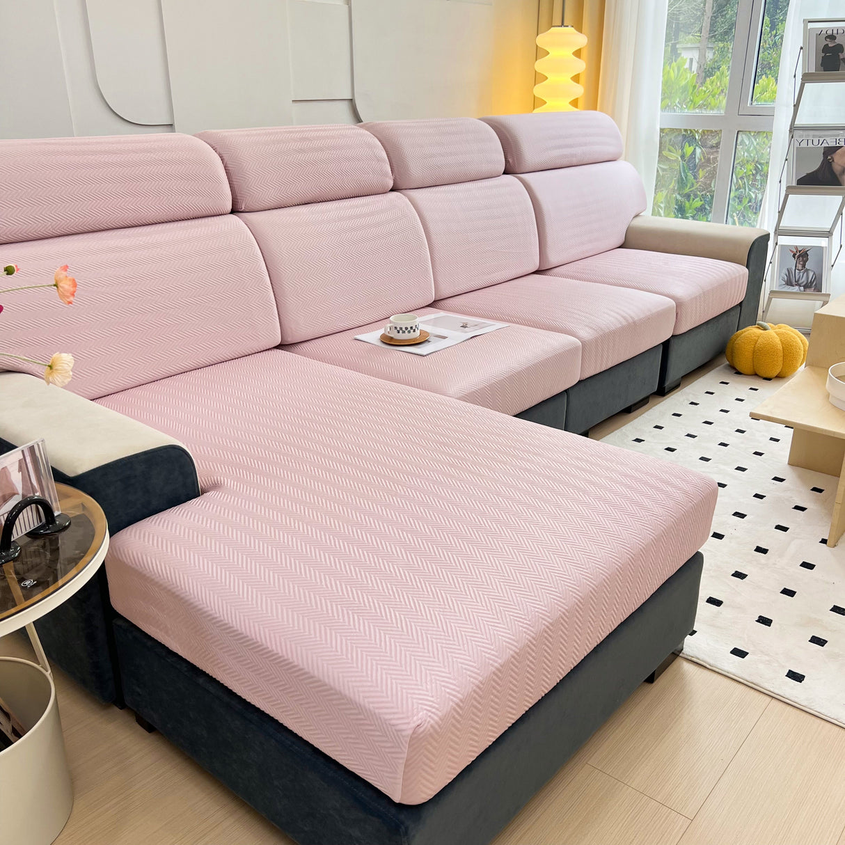 Cooling Stretchy Replacement Couch Cushion Covers for Sectional, Individual Couch Seat Cushion Covers