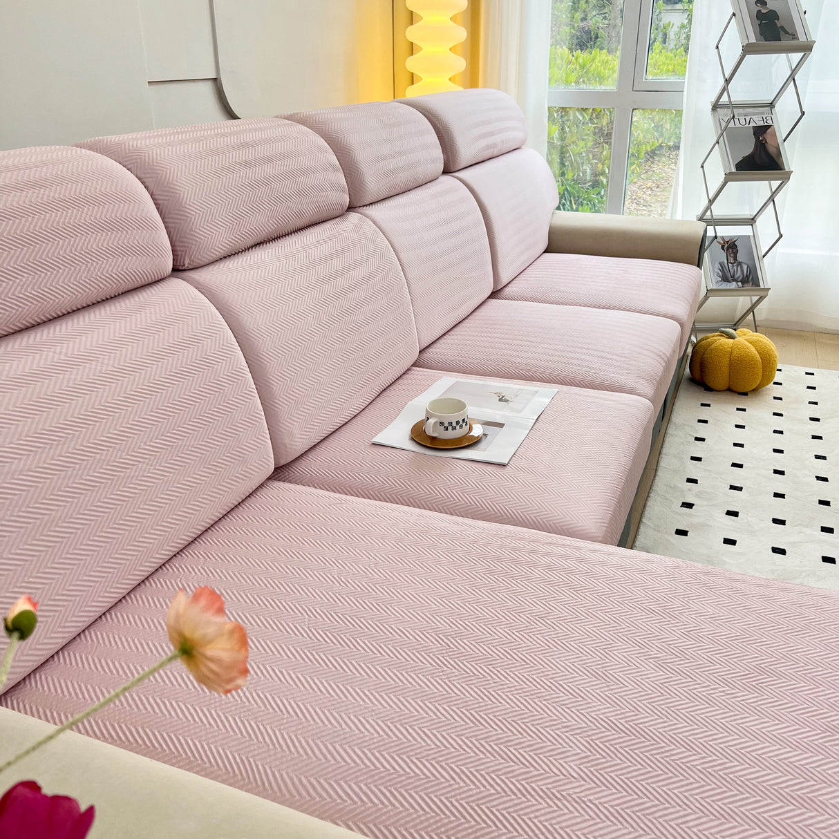 Cooling Stretchy Replacement Couch Cushion Covers for Sectional, Individual Couch Seat Cushion Covers