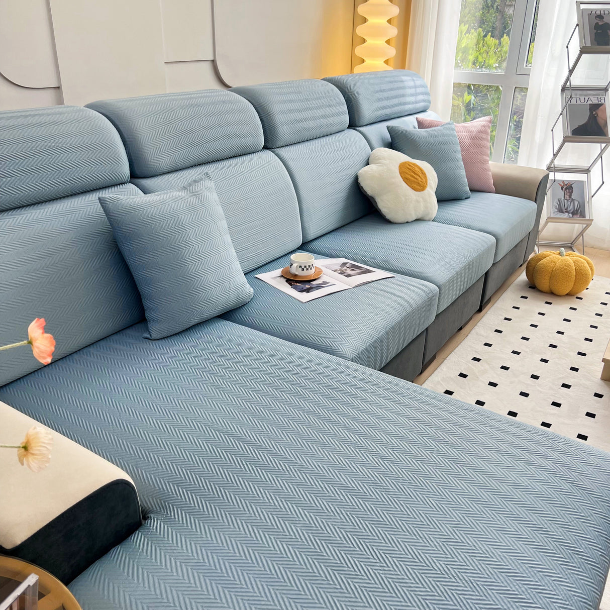 Cooling Stretchy Replacement Couch Cushion Covers for Sectional, Individual Couch Seat Cushion Covers