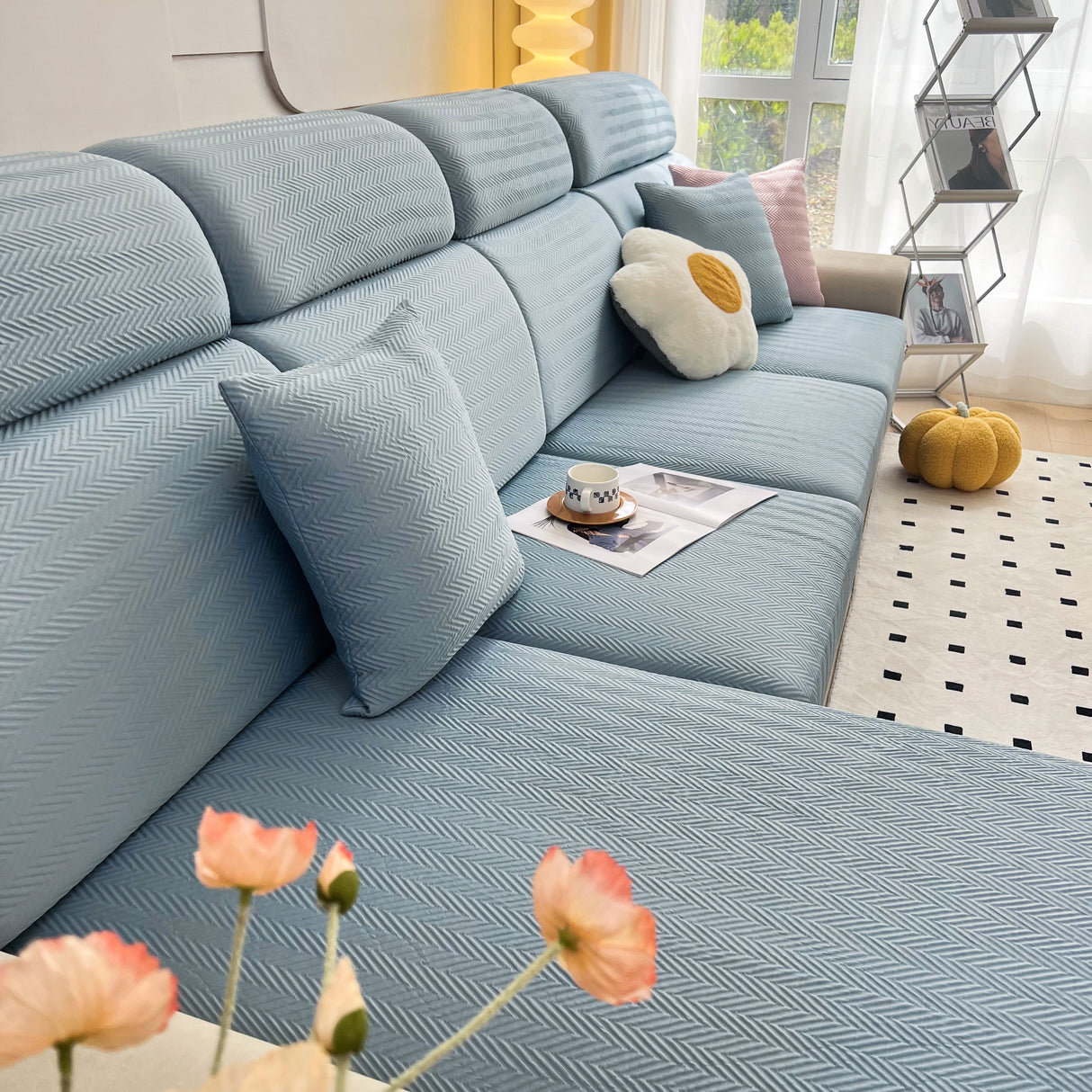 Cooling Stretchy Replacement Couch Cushion Covers for Sectional, Individual Couch Seat Cushion Covers