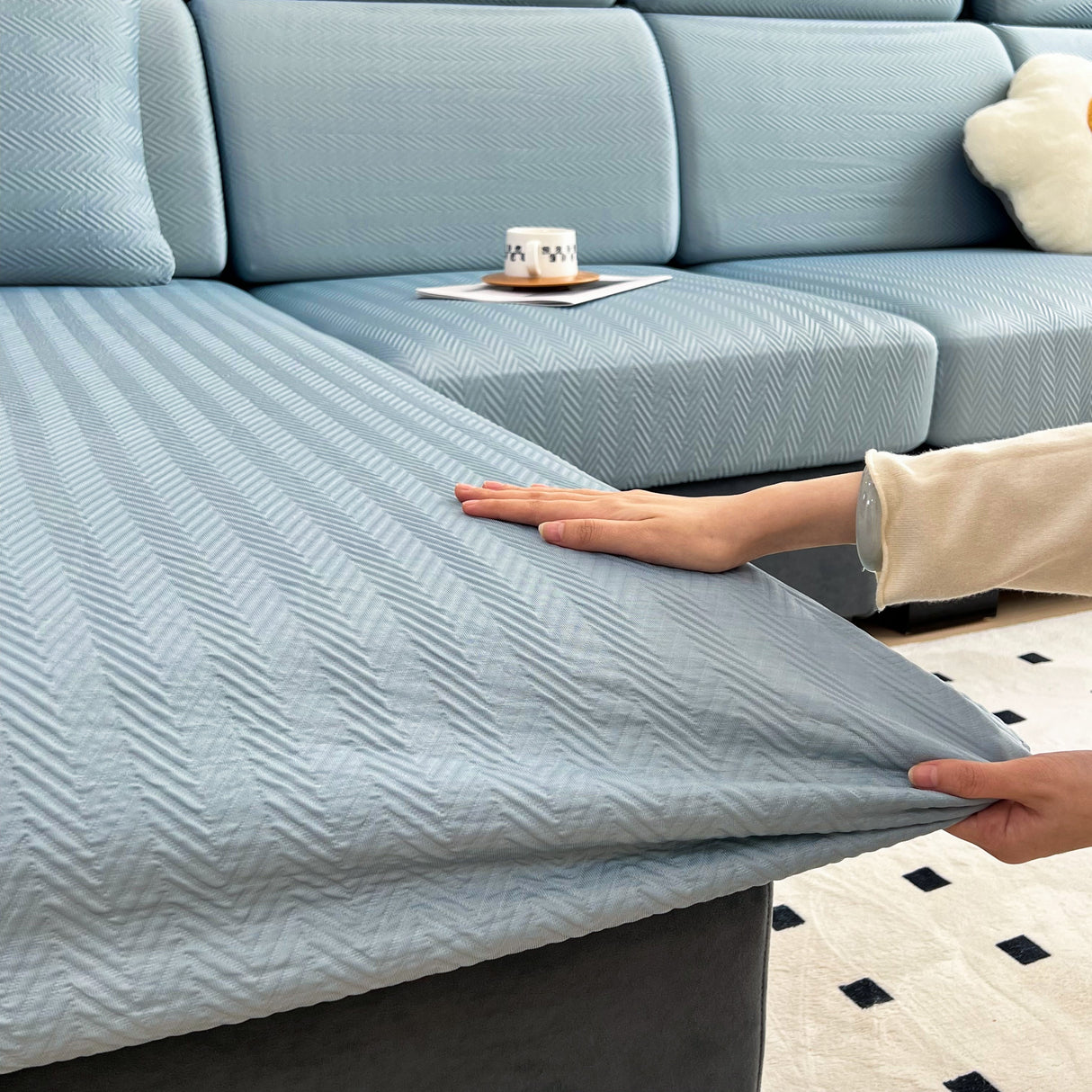 Cooling Stretchy Replacement Couch Cushion Covers for Sectional, Individual Couch Seat Cushion Covers