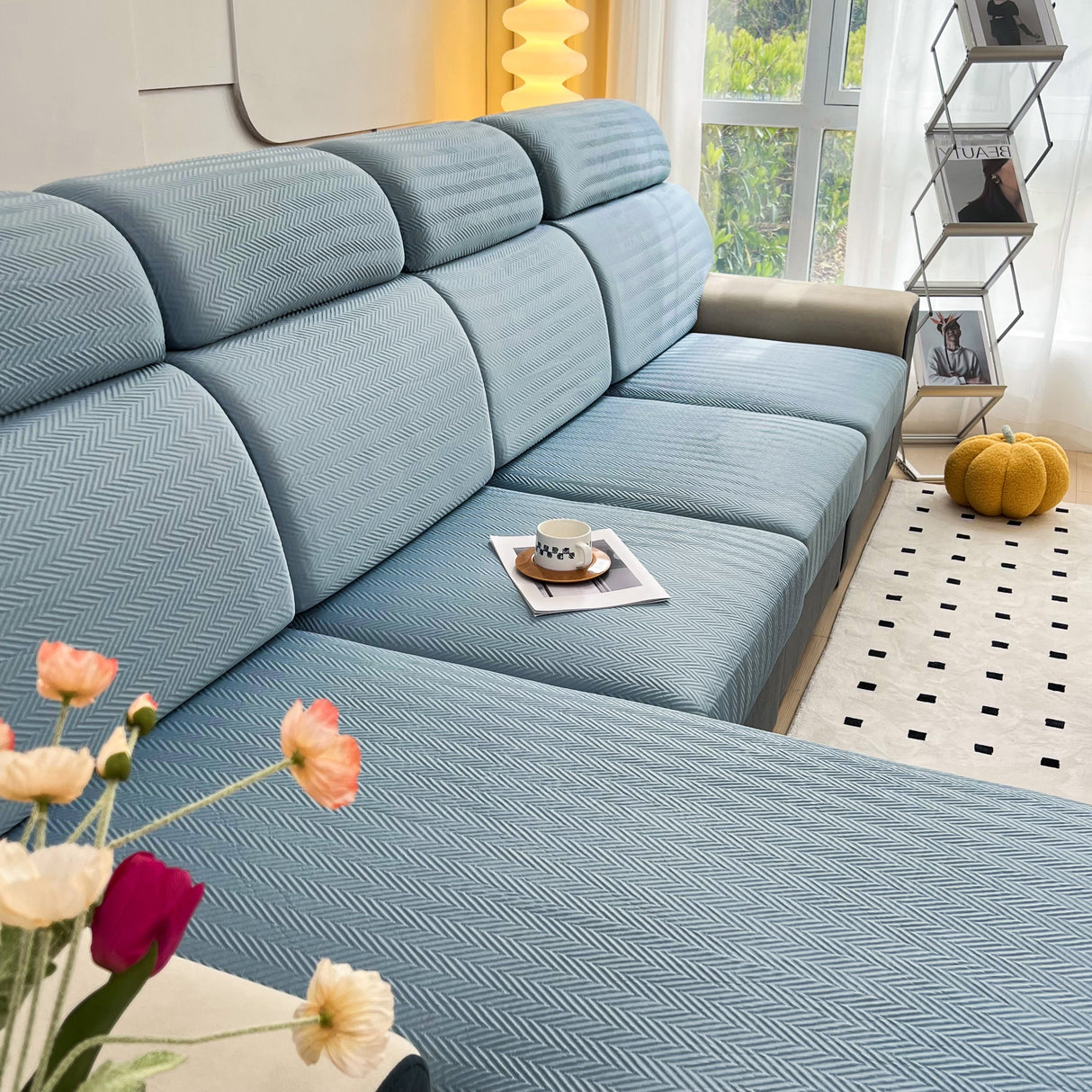 Cooling Stretchy Replacement Couch Cushion Covers for Sectional, Individual Couch Seat Cushion Covers