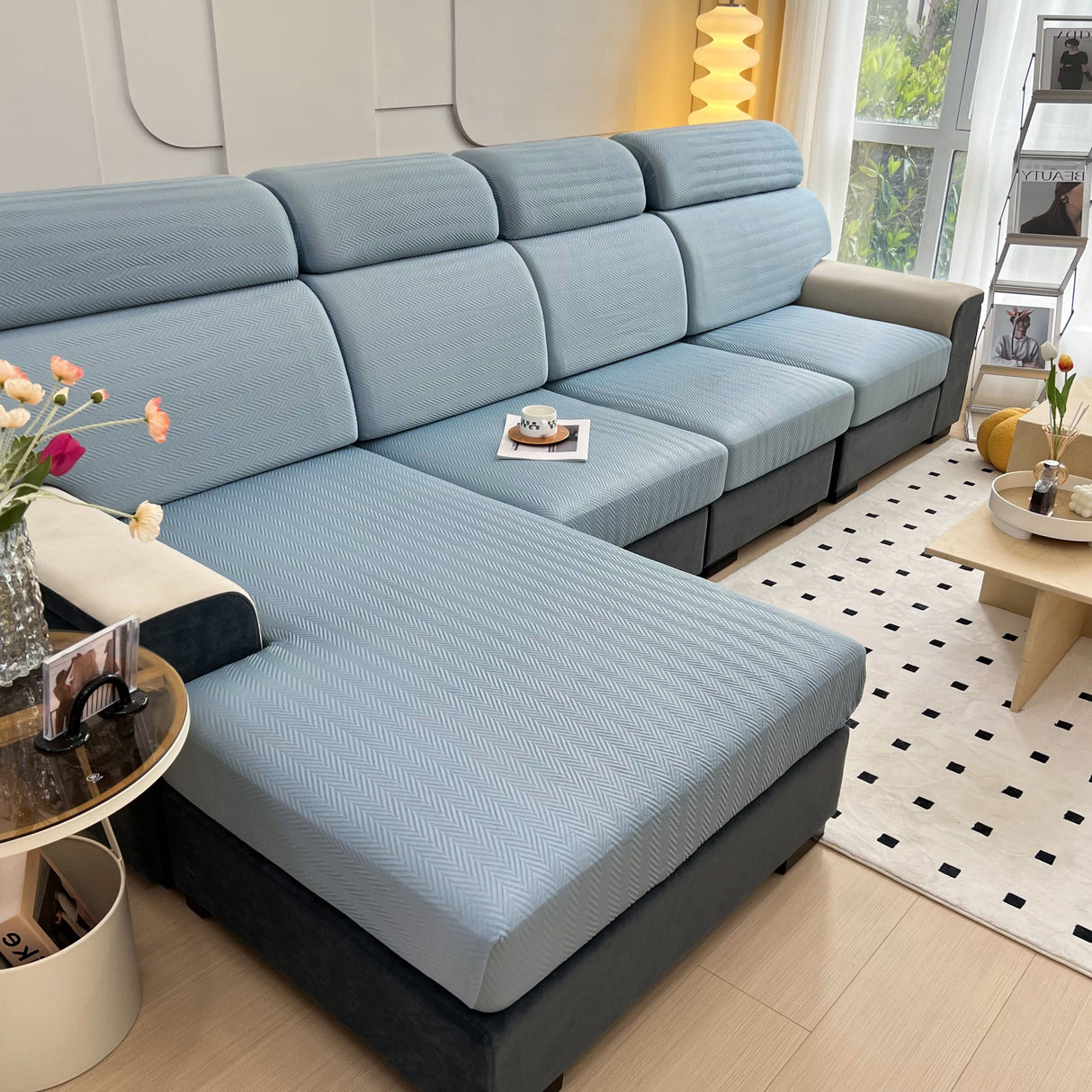 Cooling Stretchy Replacement Couch Cushion Covers for Sectional, Individual Couch Seat Cushion Covers