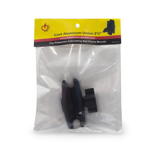 Aluminum Union for attaching Phone Mounts with Articulating 1" Ball 2 1/4 center to center by GloDea