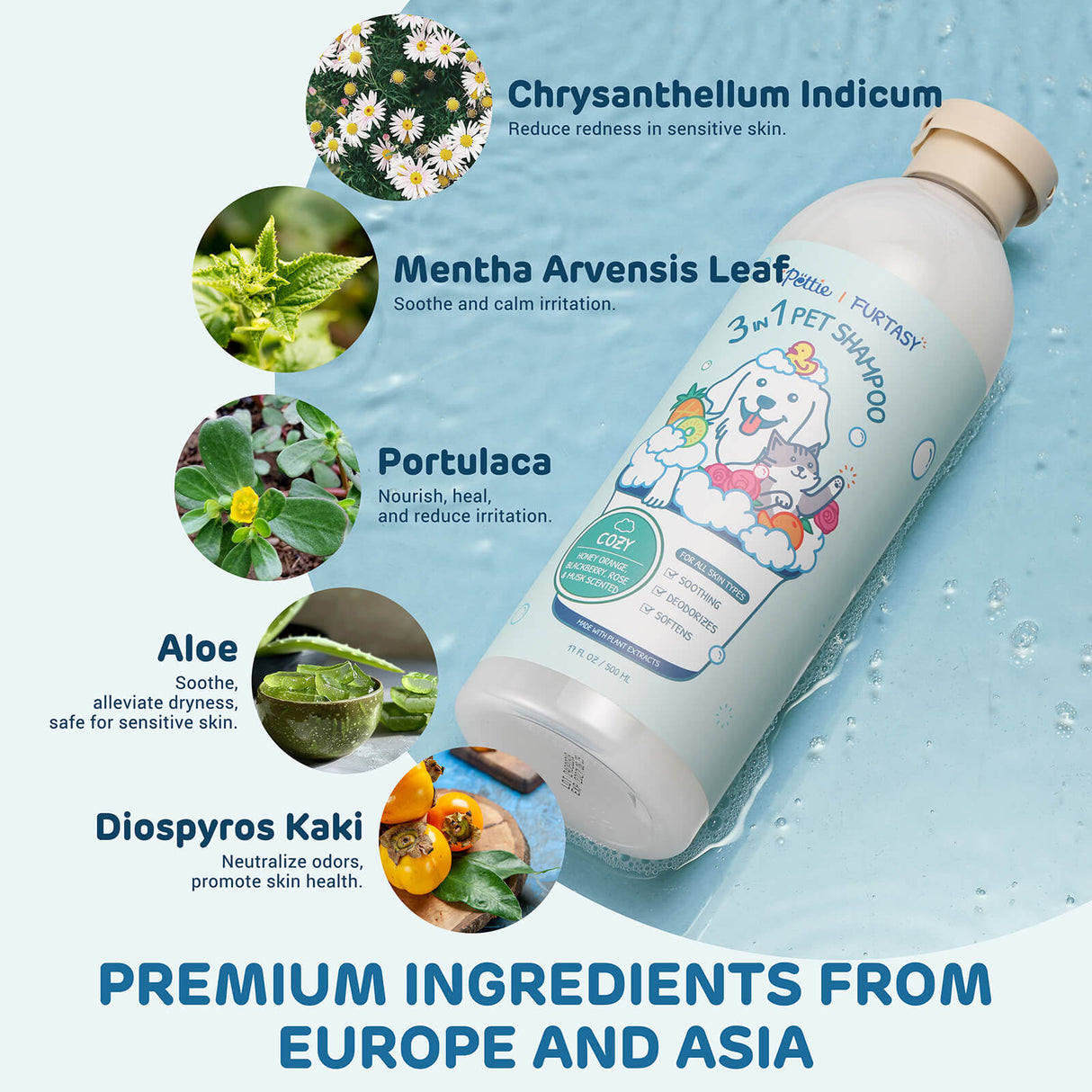Furtasy Pet Shampoo, Sunshine & Cozy Formulas