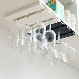 Wine Glass Holder Rack Under Shelf - No Drill Required