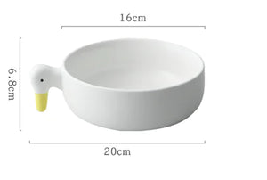 Creative Duckling Ceramic Bowl and Coffee Cup Set