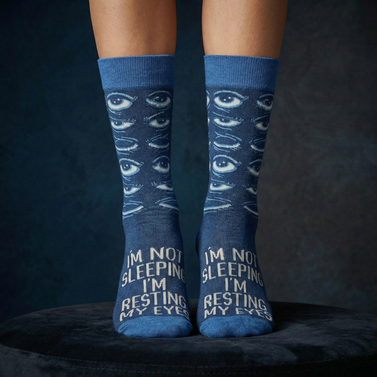 I'm Not Sleeping I'm Resting My Eyes Socks | Sleepy Tired Eyes Novelty Socks