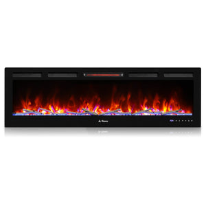 In Flames INF60W-3D WiFi Smart Wall Mounted Electric Fireplace - Tempered Glass