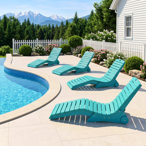 In-Pool Lounge Chair with Weighted Anti-Floating Design 450 LBS for Baja Shelf-Turquoise