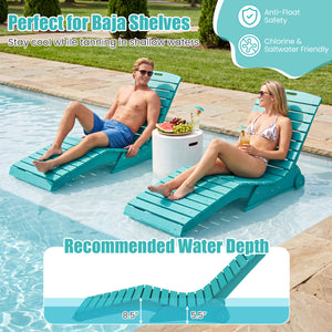 In-Pool Lounge Chair with Weighted Anti-Floating Design 450 LBS for Baja Shelf-Turquoise