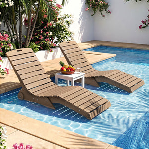 In-Pool Lounge Chair with Weighted Anti-Floating Design 450 LBS for Baja Shelf-Brown