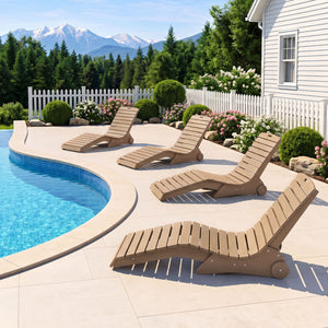 In-Pool Lounge Chair with Weighted Anti-Floating Design 450 LBS for Baja Shelf-Brown