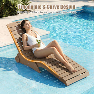 In-Pool Lounge Chair with Weighted Anti-Floating Design 450 LBS for Baja Shelf-Brown