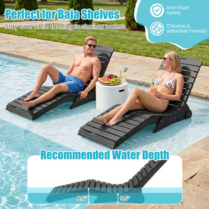 In-Pool Lounge Chair with Weighted Anti-Floating Design 450 LBS for Baja Shelf-Dark Gray