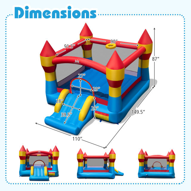 Indoor Outdoor Blow-up Bouncy Castle with 550W Blower for Yard
