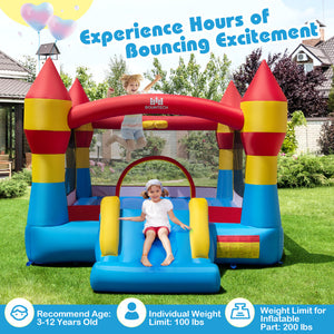 Indoor Outdoor Blow-up Bouncy Castle with 550W Blower for Yard