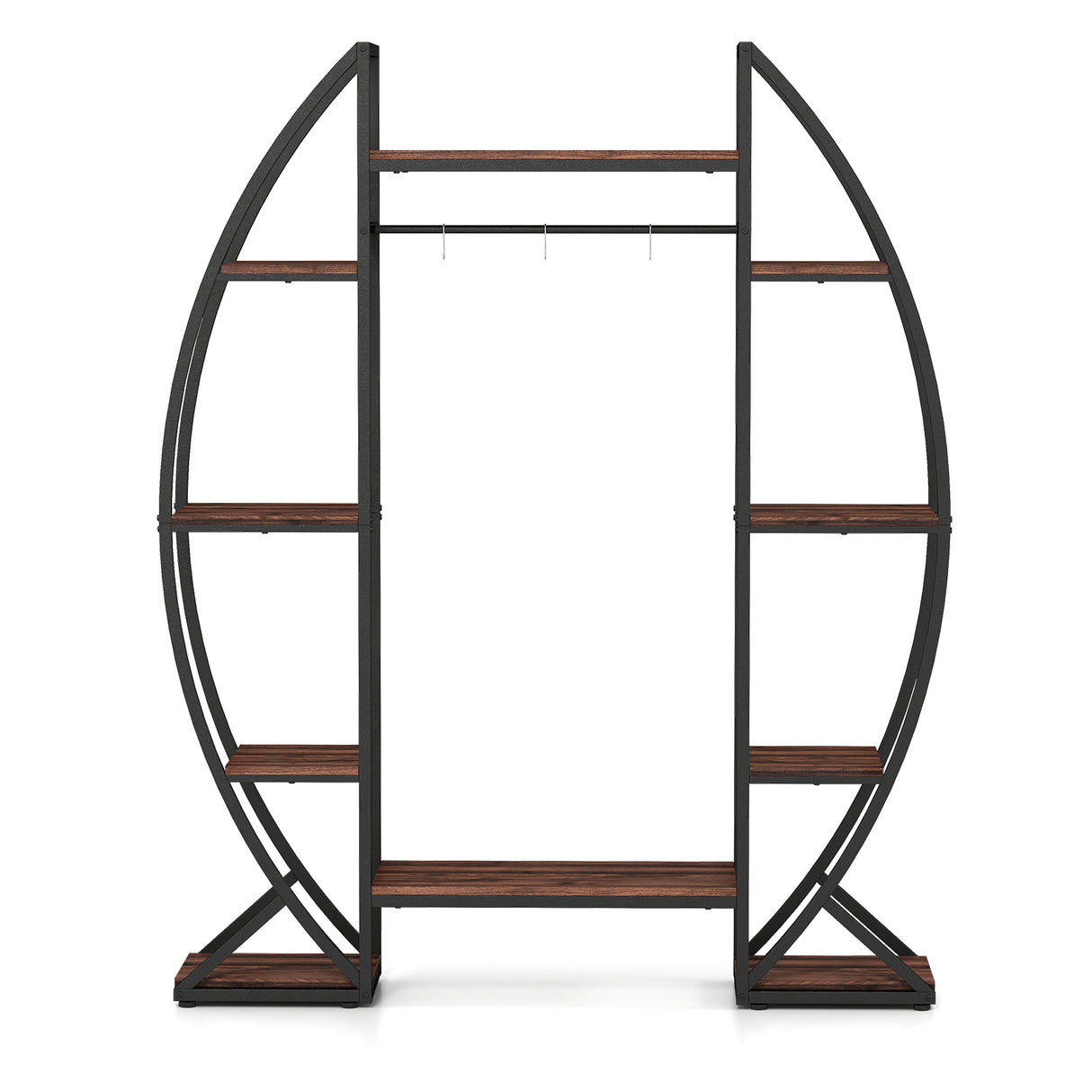 Indoor Plant Stand 63" Tall 10-Tier Corner Metal Plant Shelf Large Flowerpot Holder-Brown