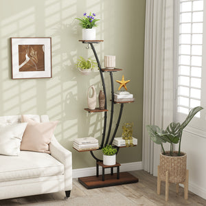 Indoor Plant Stand with Grow Lights Tall 8-Tier Corner Metal Plant Shelf-1 Piece