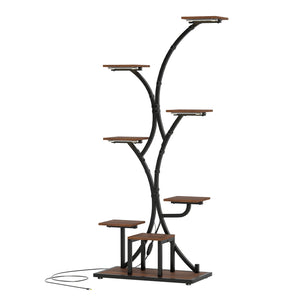 Indoor Plant Stand with Grow Lights 58" Tall 8-Tier Corner Metal Plant Shelf-Set of 2