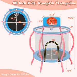 Kids Trampoline Indoor & Outdoor Pumpkin Trampoline-Pink