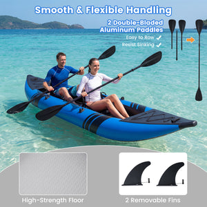 Inflatable 2-person Kayak Set with Aluminium Oars and Repair Kit-Blue