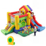 Inflatable Bounce Castle with Double Slides and 735W Blower