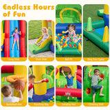 Inflatable Bounce Castle with Double Slides and 735W Blower