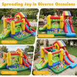 Inflatable Bounce Castle with Double Slides and 735W Blower