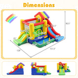 Inflatable Bounce Castle with Double Slides and 735W Blower