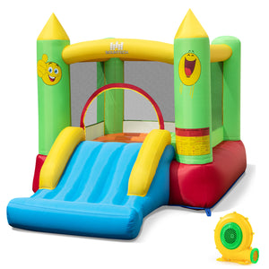 Inflatable Bounce House Kids Blow-up Bouncer with Slide with 480W Blower
