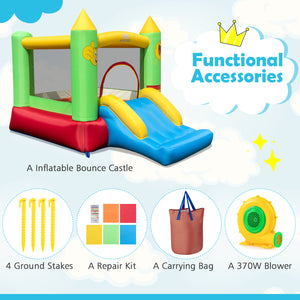 Inflatable Bounce House Kids Blow-up Bouncer with Slide with 480W Blower