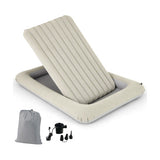 Inflatable Toddler Travel Bed with Electric Pump and Raised Bed Rails-Gray