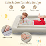 Inflatable Toddler Travel Bed with Electric Pump and Raised Bed Rails-Gray
